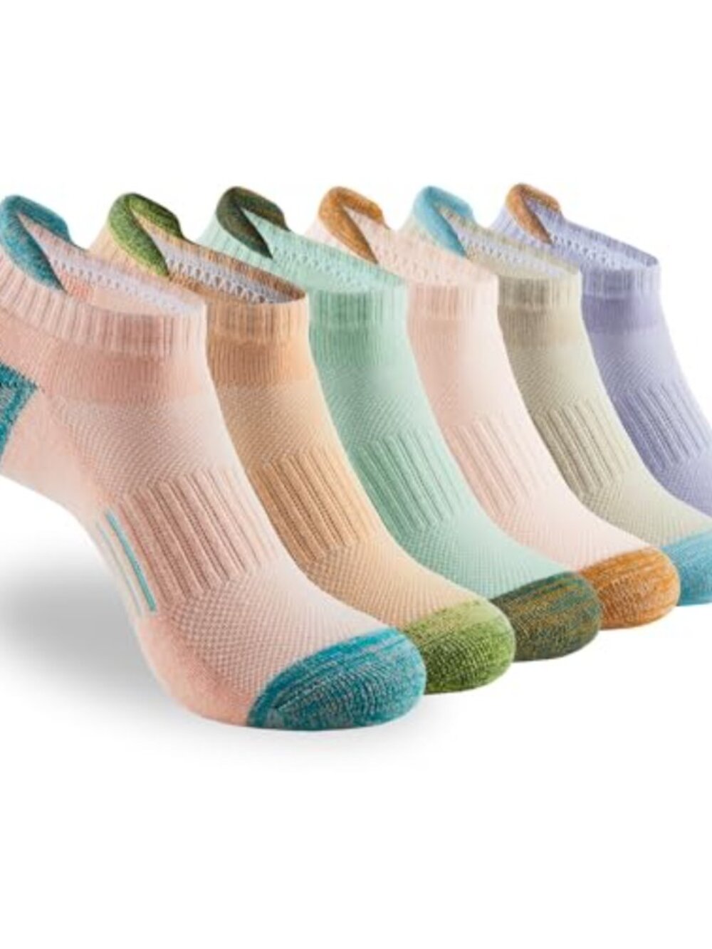 Cushioned Ankle Running Socks Athletic No Show Arch Support 6 Pairs